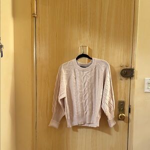 Tahari Soft Beige Cable Knit Sweater